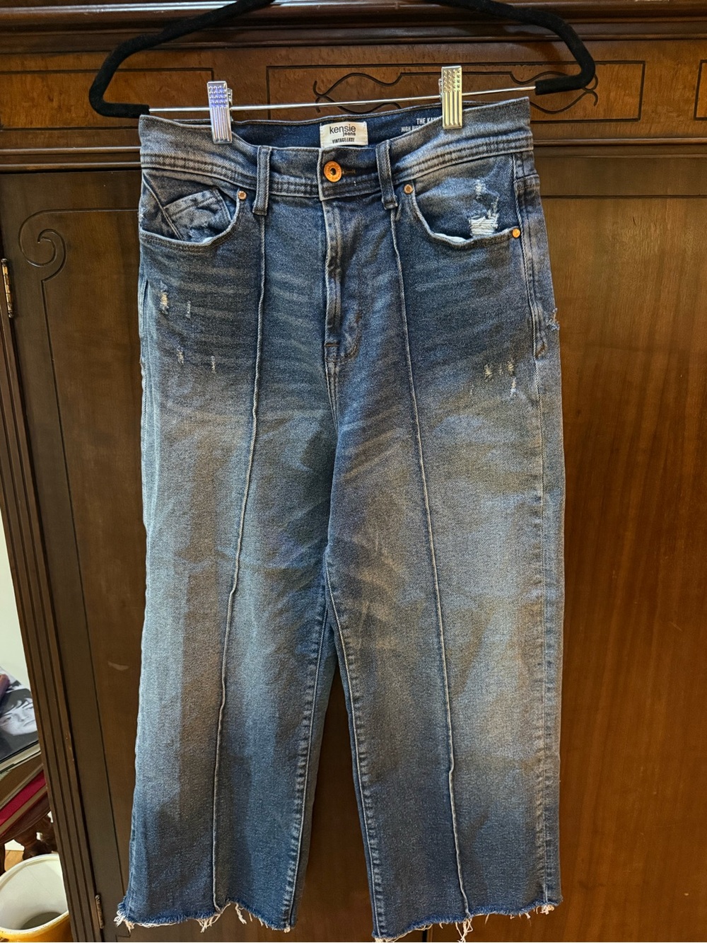 Kensie Vintage Luxe “The Kaya” high rise, wide leg ankle Women’s Jeans